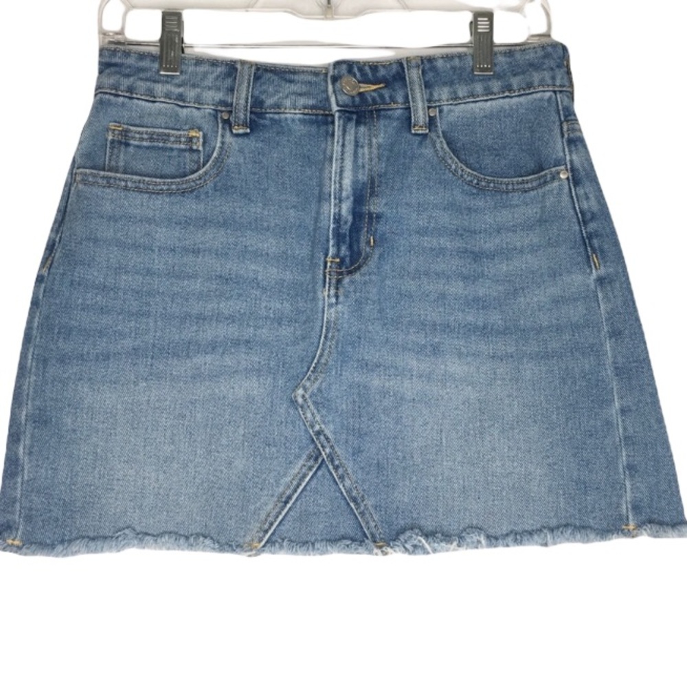 PacSun Raw Hem Denim Jean Mini Skirt Blue Size Small